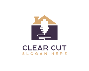 Industrial Laser Cutting House logo design