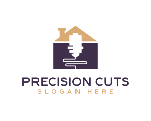 Industrial Laser Cutting House logo design