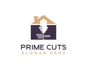 Industrial Laser Cutting House logo design