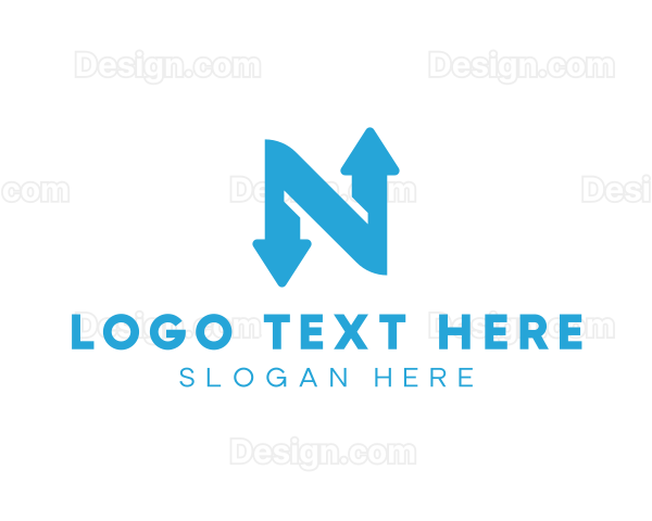 Logistics Arrow Letter N Logo