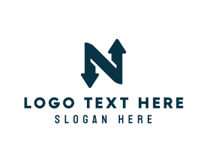 Logistics Arrow Letter N logo design