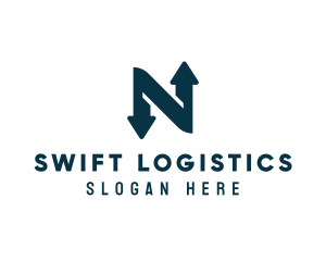 Logistics Arrow Letter N logo