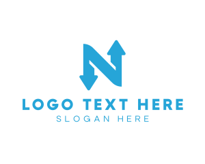 Logistics Arrow Letter N logo design