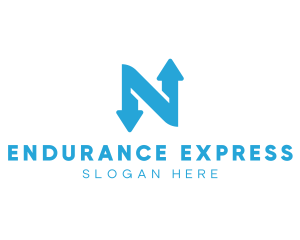 Logistics Arrow Letter N logo design