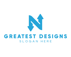 Logistics Arrow Letter N logo design