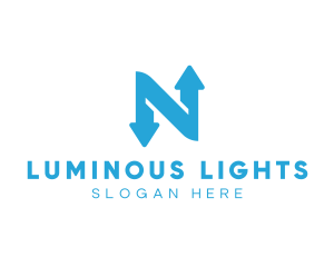 Logistics Arrow Letter N logo design