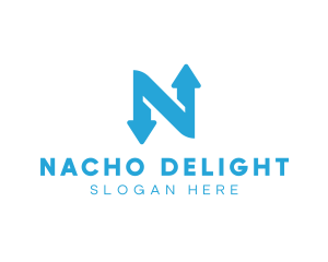 Logistics Arrow Letter N logo design