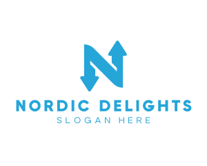 Logistics Arrow Letter N logo design