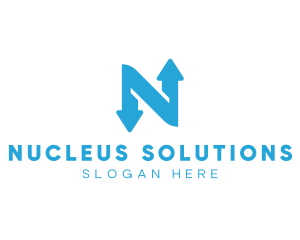 Logistics Arrow Letter N logo design