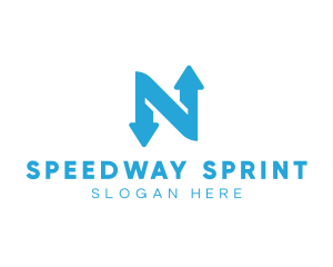 Logistics Arrow Letter N logo design