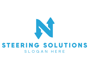 Logistics Arrow Letter N logo design