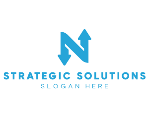 Logistics Arrow Letter N logo design