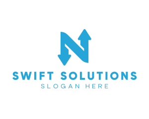 Logistics Arrow Letter N logo design