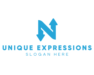 Logistics Arrow Letter N logo design