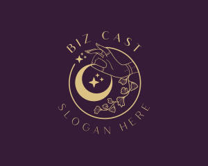 Mystic Floral Hand Moon Logo