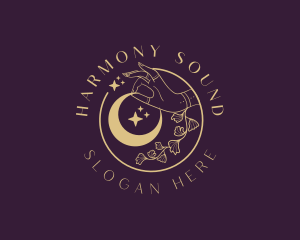 Mystic Floral Hand Moon Logo