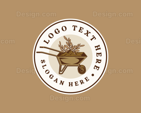 Wheelbarrow Soil Landscaping Logo