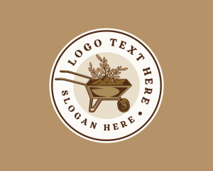 Wheelbarrow Soil Landscaping Logo