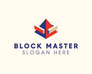 3D Block Pyramid logo