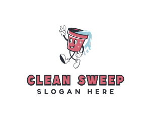 Cleaning Bucket Janitorial logo design