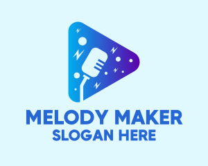 Singer Microphone Application logo design