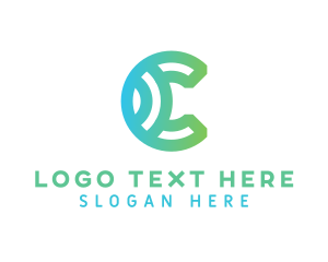 Gradient Tech Letter C logo design
