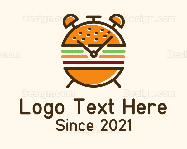 Hamburger Sandwich Clock Logo