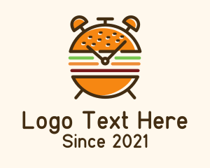 Hamburger - Hamburger Sandwich Clock logo design