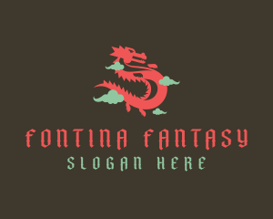 Medieval Fantasy Dragon logo design