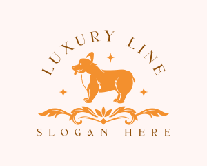 Luxury Corgi Grooming logo design