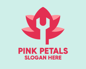 Pink Wrench Flower  logo