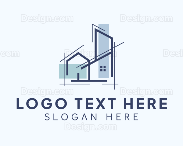 Blue Real Estate Architect Logo