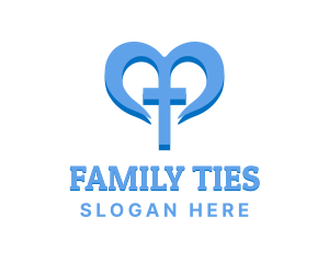 Blue Heart Cross Charity logo design