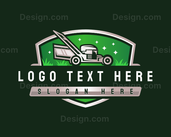 Lawn Mower Grass Cutting Logo