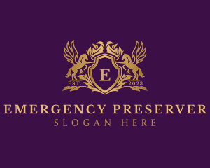 Luxury Stallion Pegasus Shield logo design