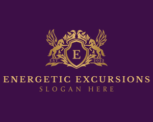 Luxury Stallion Pegasus Shield logo design