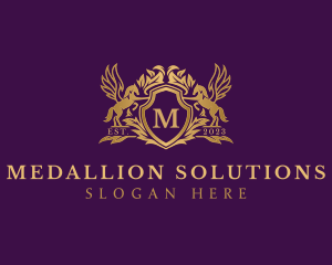 Luxury Stallion Pegasus Shield logo design