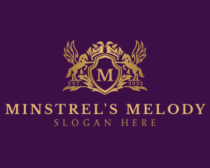 Luxury Stallion Pegasus Shield logo design