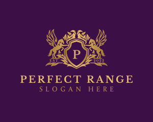 Luxury Stallion Pegasus Shield logo design