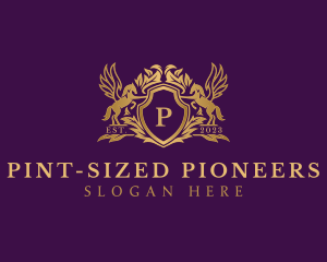 Luxury Stallion Pegasus Shield logo design