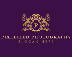 Luxury Stallion Pegasus Shield logo design