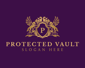 Luxury Stallion Pegasus Shield logo design