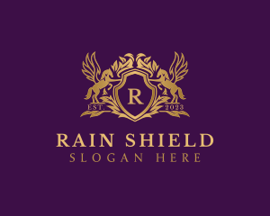 Luxury Stallion Pegasus Shield logo design