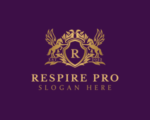 Luxury Stallion Pegasus Shield logo design