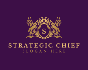 Luxury Stallion Pegasus Shield logo design