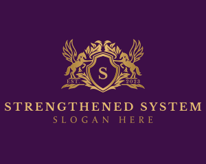 Luxury Stallion Pegasus Shield logo design