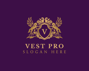 Luxury Stallion Pegasus Shield logo design