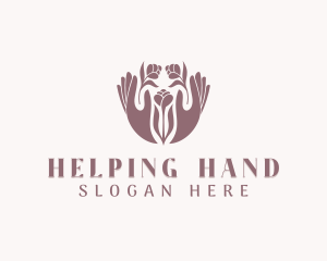 Beauty Flower Hands logo design