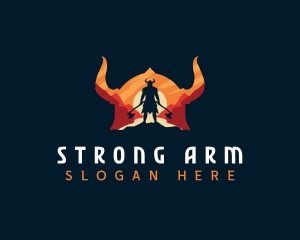 Strong Viking Warrior logo design