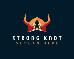 Strong Viking Warrior logo design